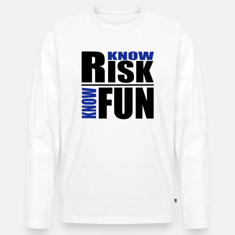 know risk - know fun - Männer Premium Bio Langarmshirt - Weiß