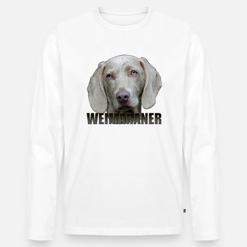 Weimaraner - Männer Premium Bio Langarmshirt - Weiß