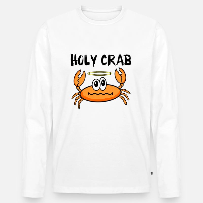 Heilige Krabbe - Männer Premium Bio Langarmshirt - Weiß
