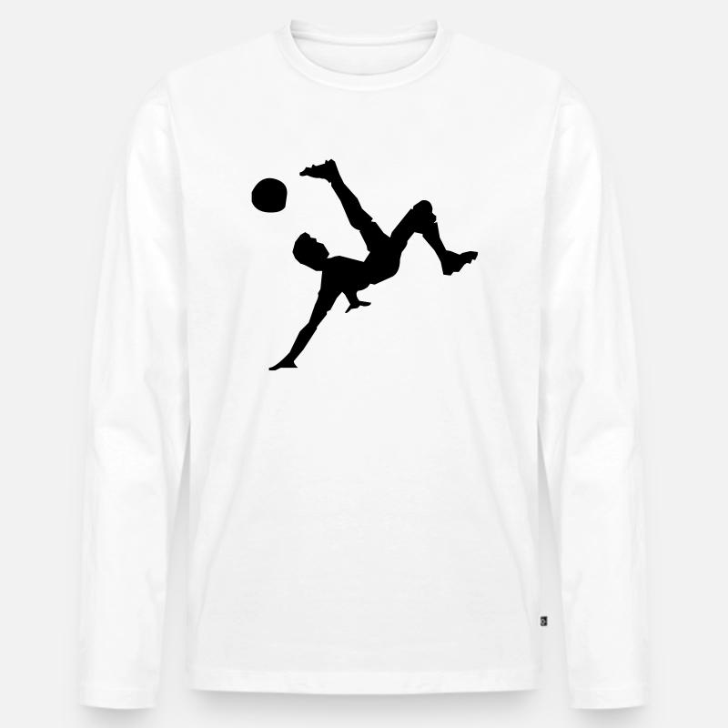 Fußball - Männer Premium Bio Langarmshirt - Weiß