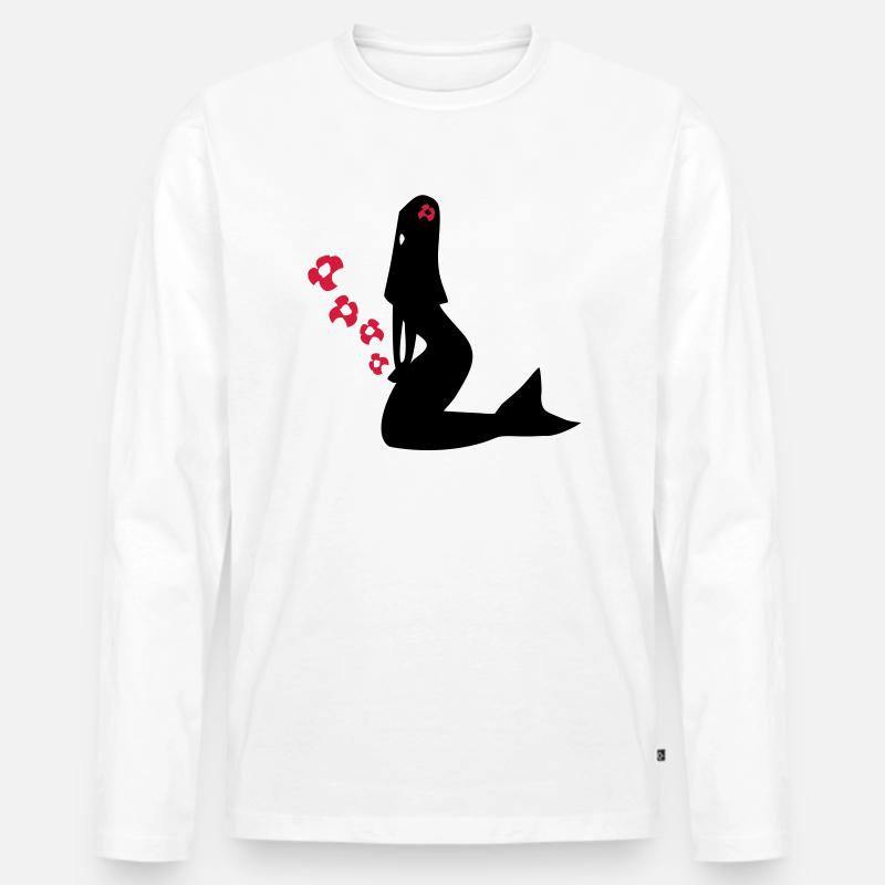 Seejungfrau - Männer Premium Bio Langarmshirt - Weiß