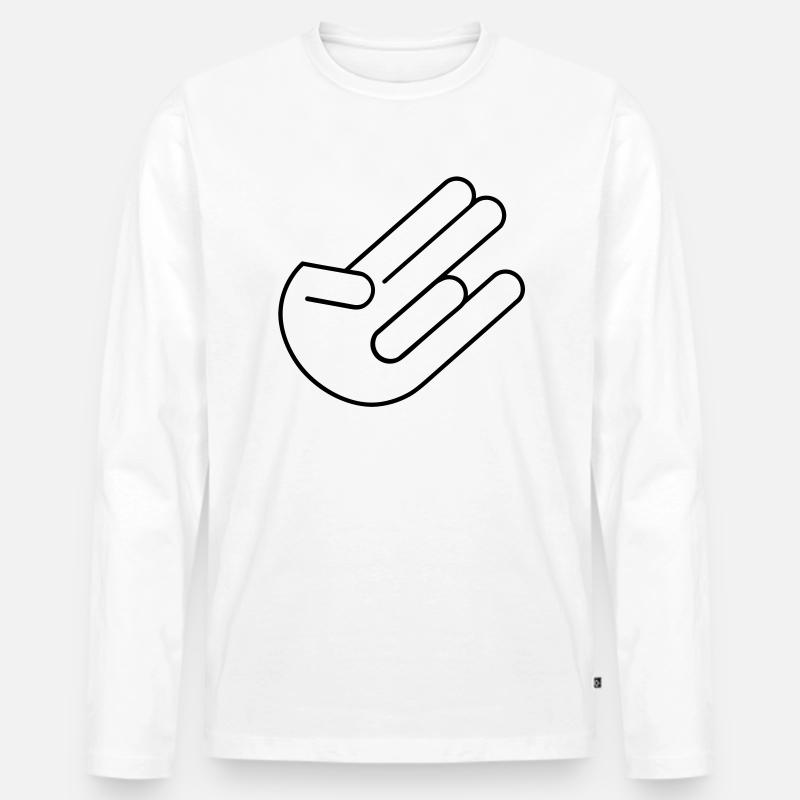 The Shocker - Männer Premium Bio Langarmshirt - Weiß