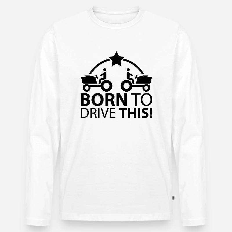 traktor_born_2_drive_pp1 - Männer Premium Bio Langarmshirt - Weiß