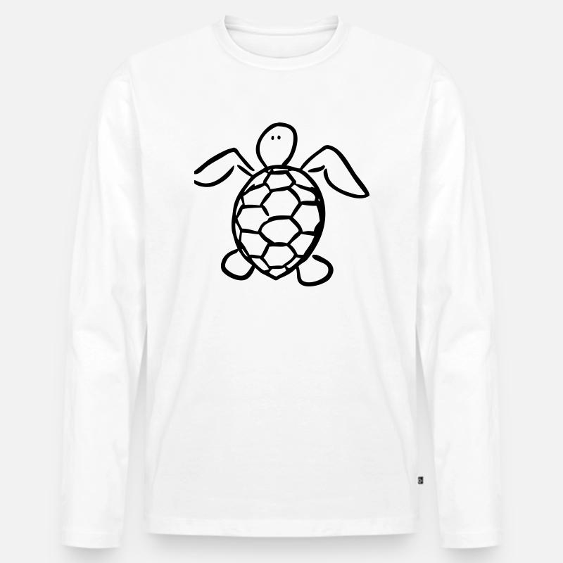 turtle - Männer Premium Bio Langarmshirt - Weiß