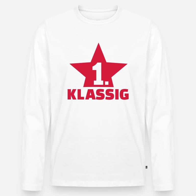 Einschulung - Männer Premium Bio Langarmshirt - Weiß