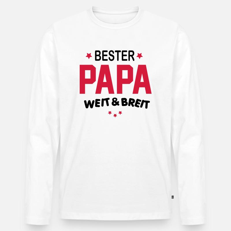 besterpapa - Männer Premium Bio Langarmshirt - Weiß