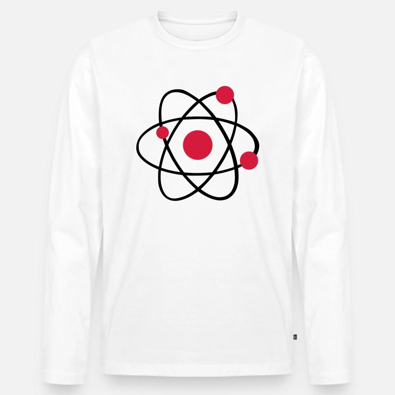 Atom - Männer Premium Bio Langarmshirt - Weiß