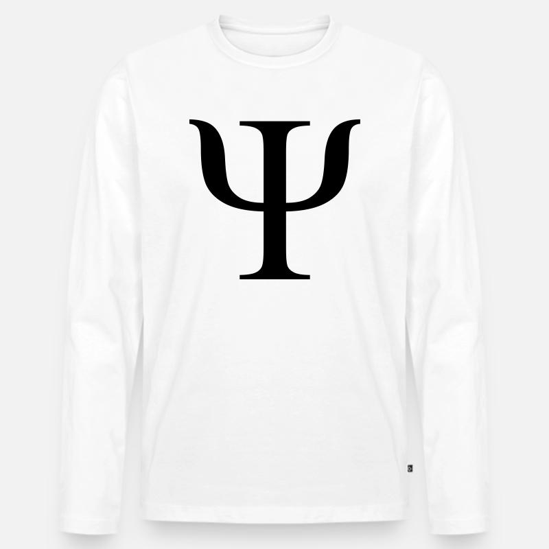 Psi - Männer Premium Bio Langarmshirt - Weiß