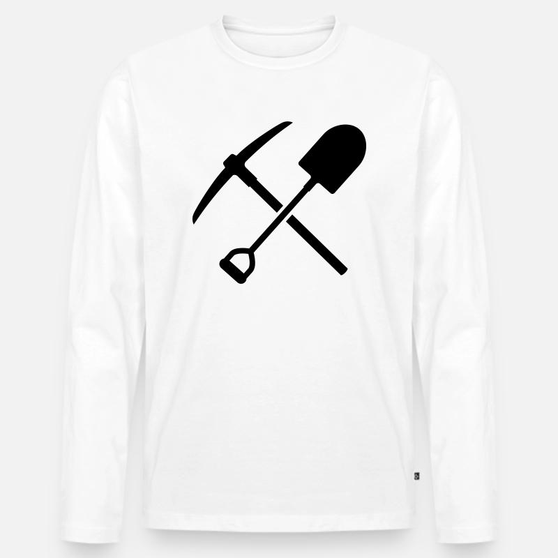 Bergbau - Männer Premium Bio Langarmshirt - Weiß