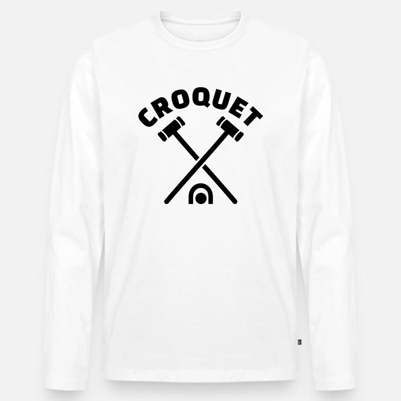 Croquet - Männer Premium Bio Langarmshirt - Weiß