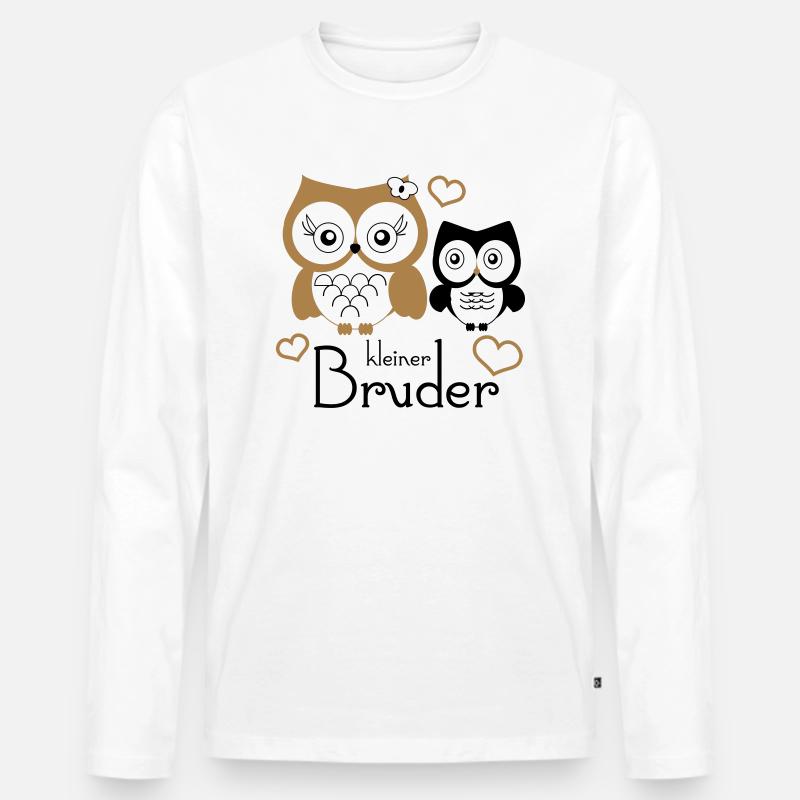 kleiner Bruder - Männer Premium Bio Langarmshirt - Weiß