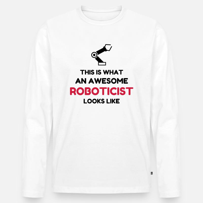 Robotik / Roboter / Robot / Robotics - Männer Premium Bio Langarmshirt - Weiß