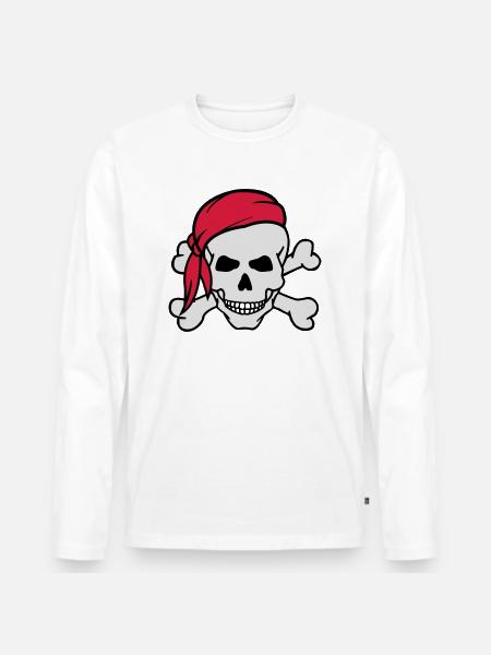 totenkopf_pirat_02 - Men's Premium Organic Long Sleeve Shirt - white