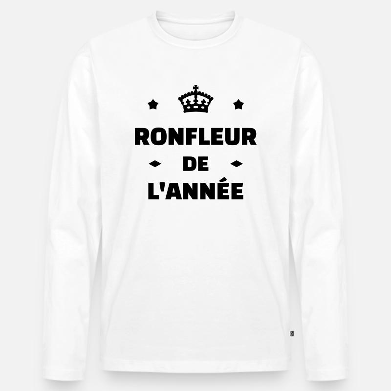 Schnarchen / Schnarcher / Schlaf / Schnarcherin - Männer Premium Bio Langarmshirt - Weiß