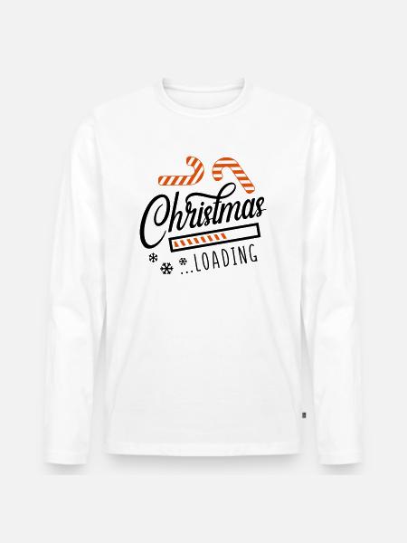 christmas loading - Männer Premium Bio Langarmshirt - Weiß