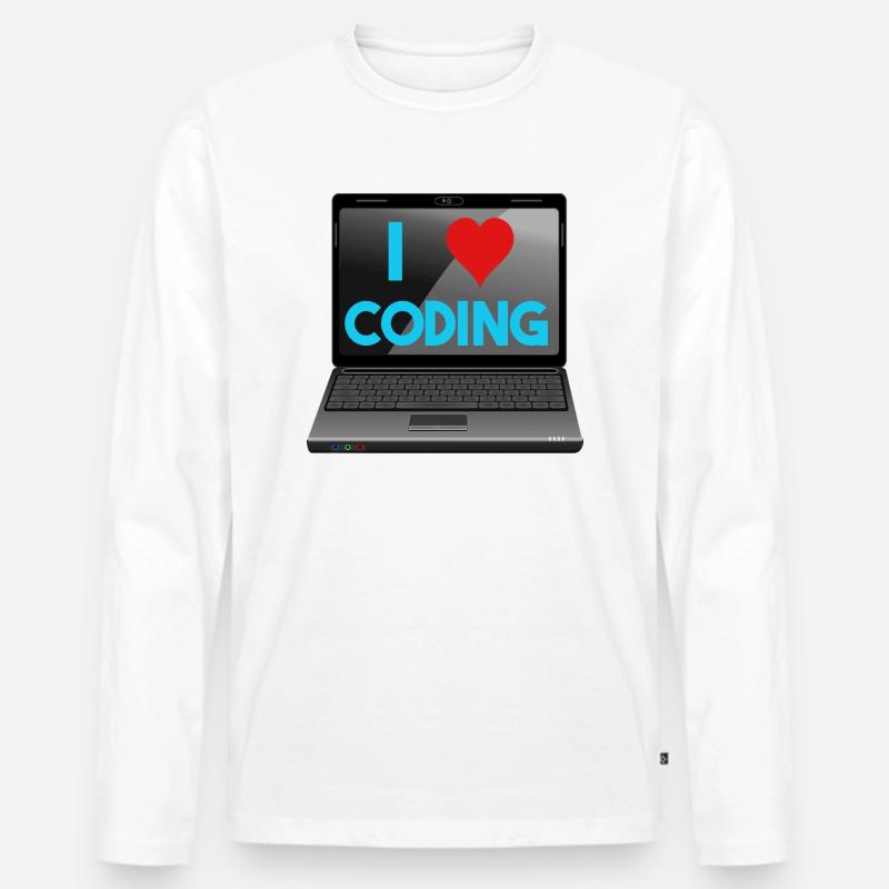 Programmieren, Programmierer, Informatiker - Männer Premium Bio Langarmshirt - Weiß