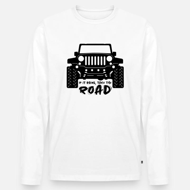 Jeep - Männer Premium Bio Langarmshirt - Weiß