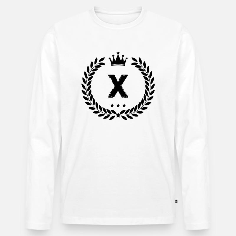 wappen x - Männer Premium Bio Langarmshirt - Weiß