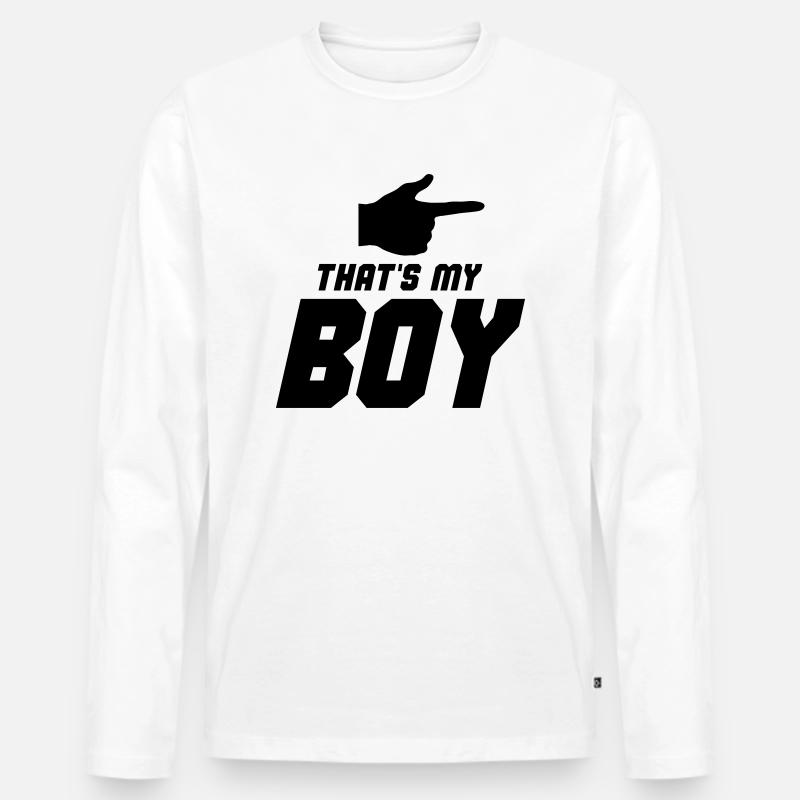 thats my boy 001 - Männer Premium Bio Langarmshirt - Weiß