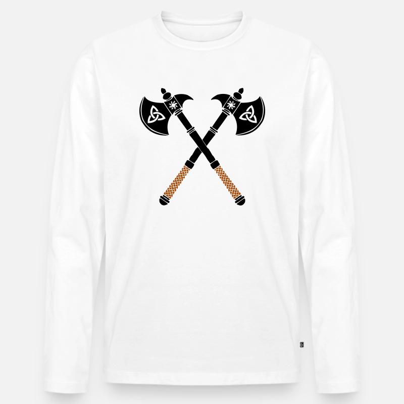 äxte axt - Männer Premium Bio Langarmshirt - Weiß