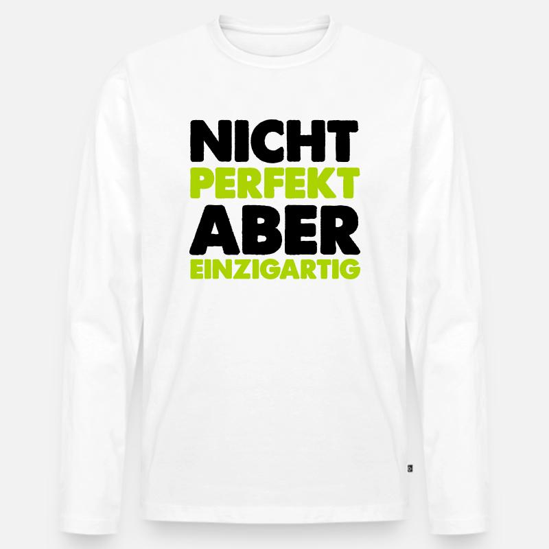 nicht perfekt aber einzigartig - Männer Premium Bio Langarmshirt - Weiß