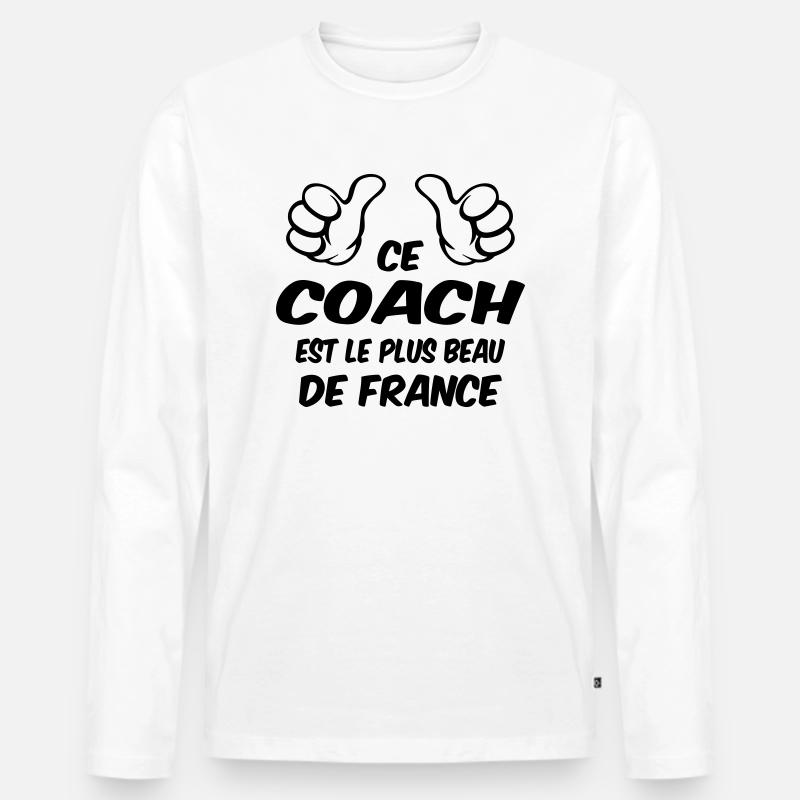 BESTER 1T5-TRAINER - Männer Premium Bio Langarmshirt - Weiß
