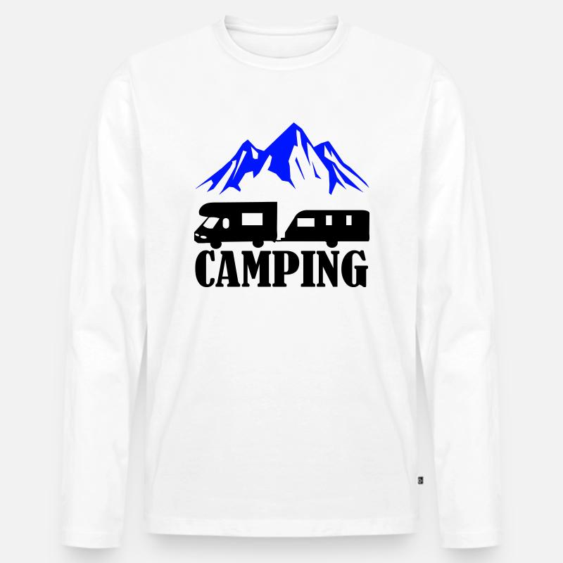 Camping - Männer Premium Bio Langarmshirt - Weiß