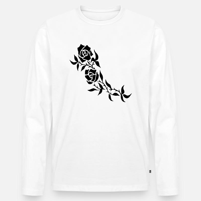 Rose - Männer Premium Bio Langarmshirt - Weiß