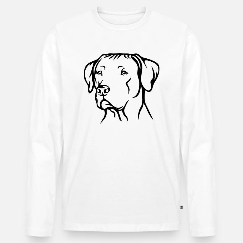 Rhodesian Ridgeback - Männer Premium Bio Langarmshirt - Weiß