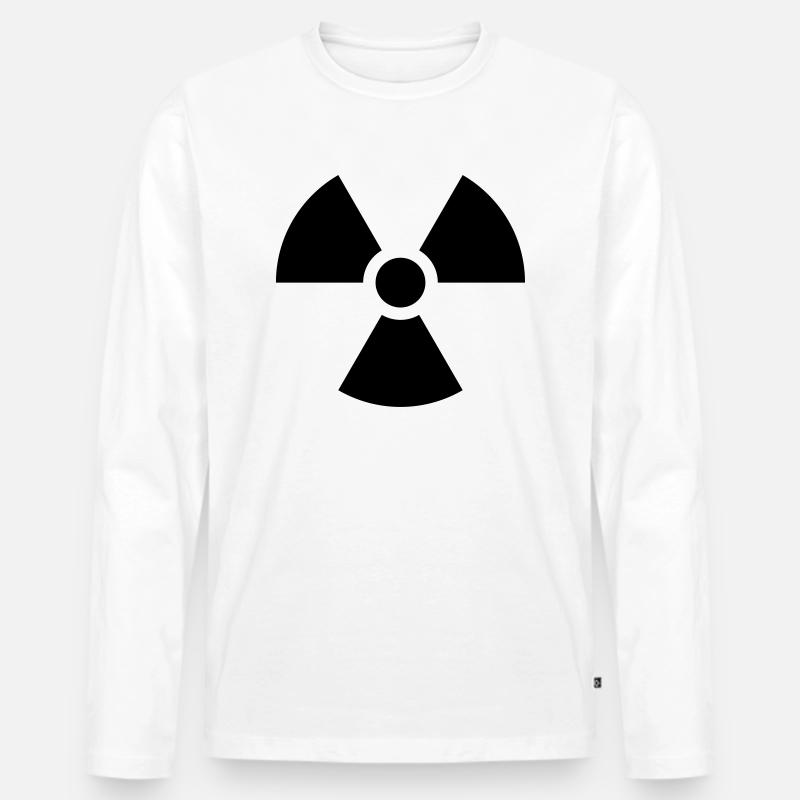 Radioaktiv Nuklear Gefahr - Männer Premium Bio Langarmshirt - Weiß
