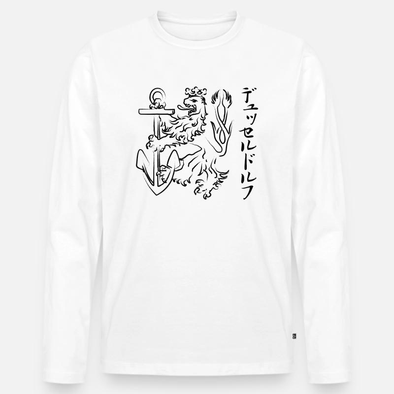 Düsseldorf - Japanisch - Männer Premium Bio Langarmshirt - Weiß