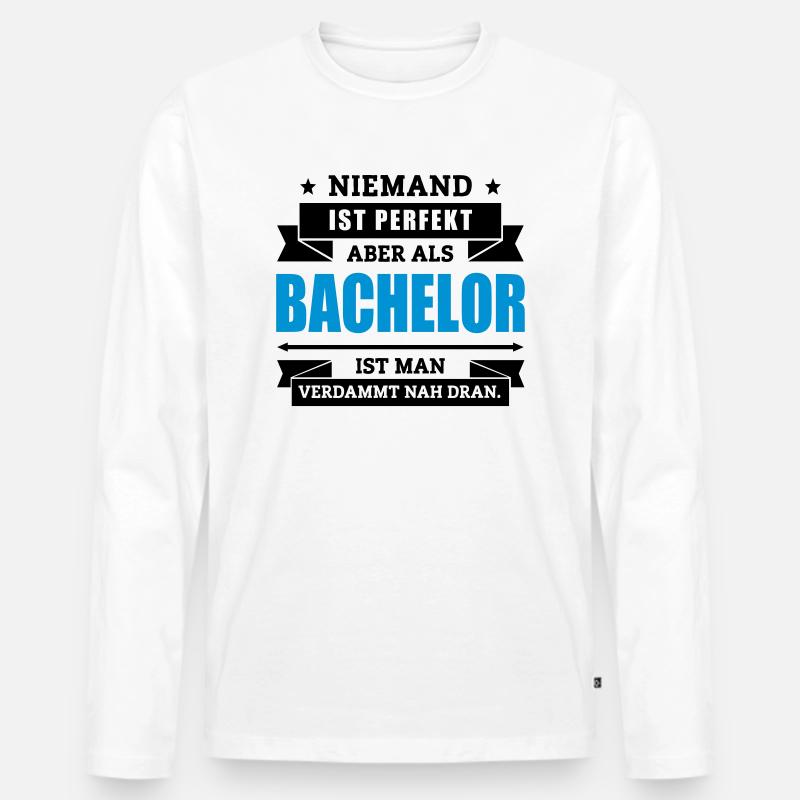 Funshirt Bachelor - Männer Premium Bio Langarmshirt - Weiß