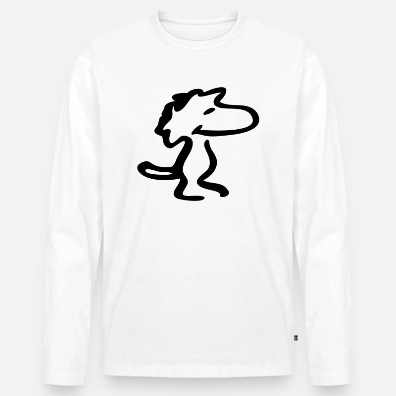 Hund Wuffi - Männer Premium Bio Langarmshirt - Weiß