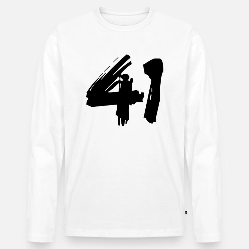 Brushed 41 - Männer Premium Bio Langarmshirt - Weiß