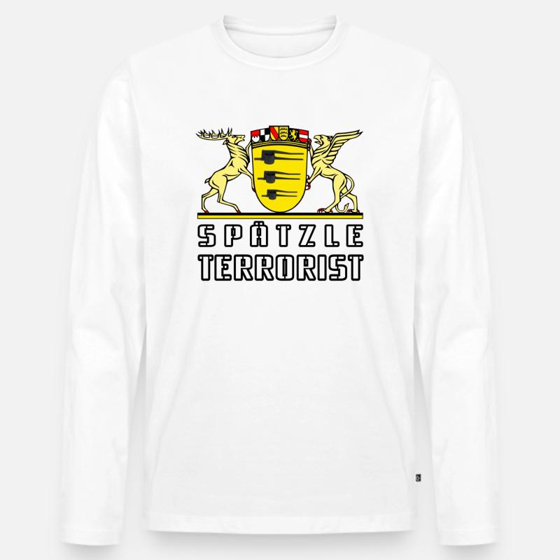 SPÄTZLE TERRORIST - Württemberg - Männer Premium Bio Langarmshirt - Weiß