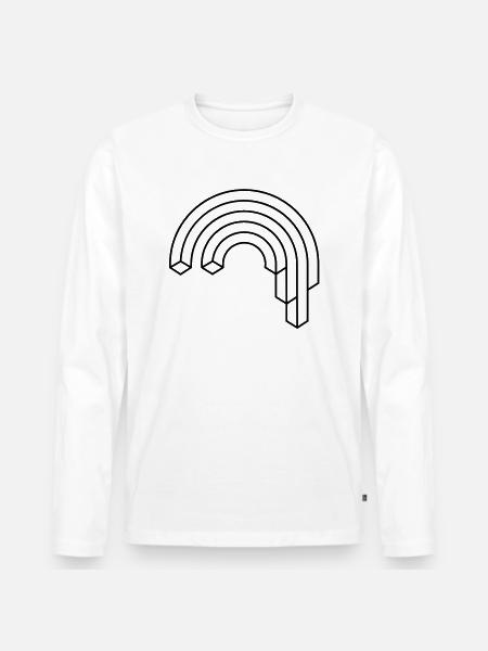 Waterfall Hipster Rainbow Illusion - Männer Premium Bio Langarmshirt - Weiß