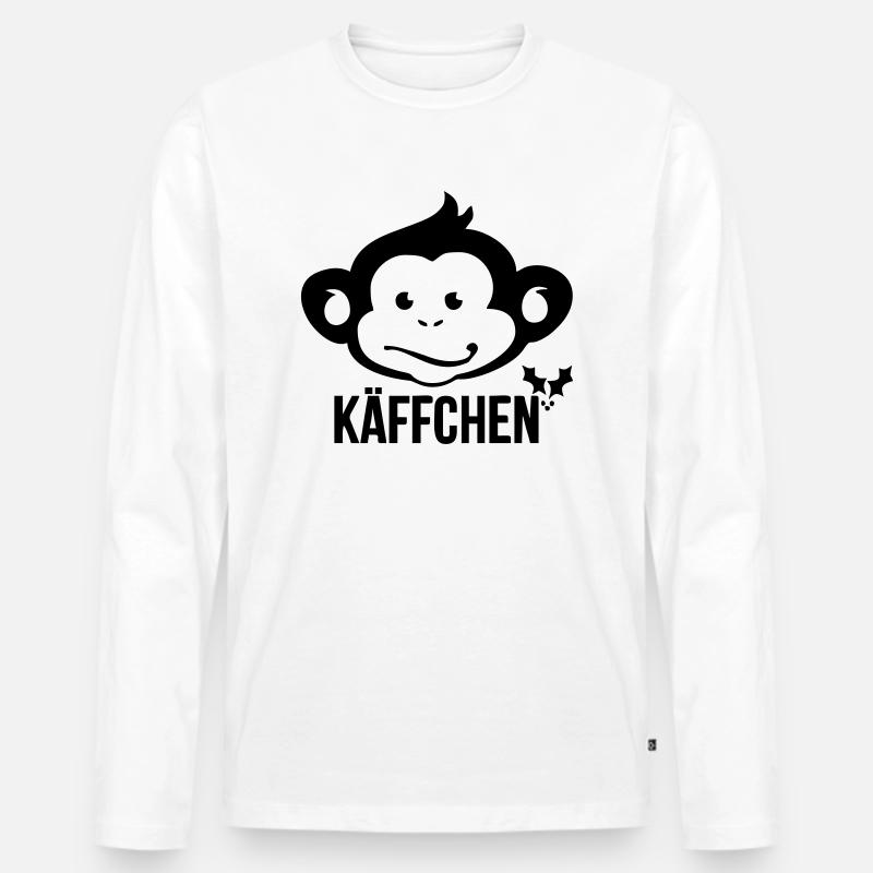Käffchen - Männer Premium Bio Langarmshirt - Weiß