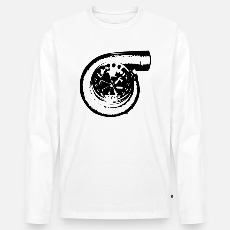 Turbo - Männer Premium Bio Langarmshirt - Weiß