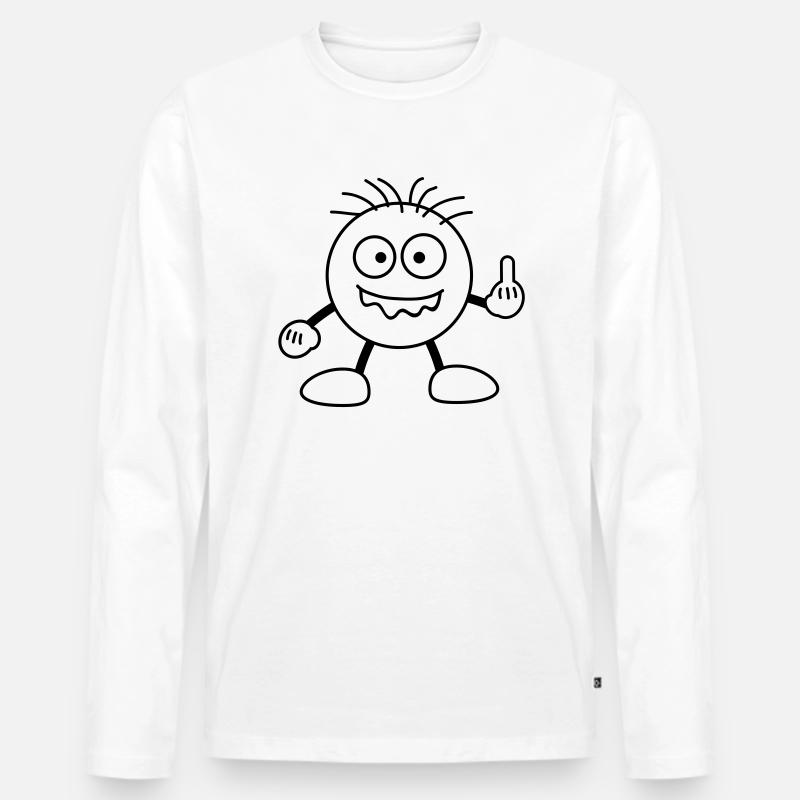 bad_finger - Männer Premium Bio Langarmshirt - Weiß