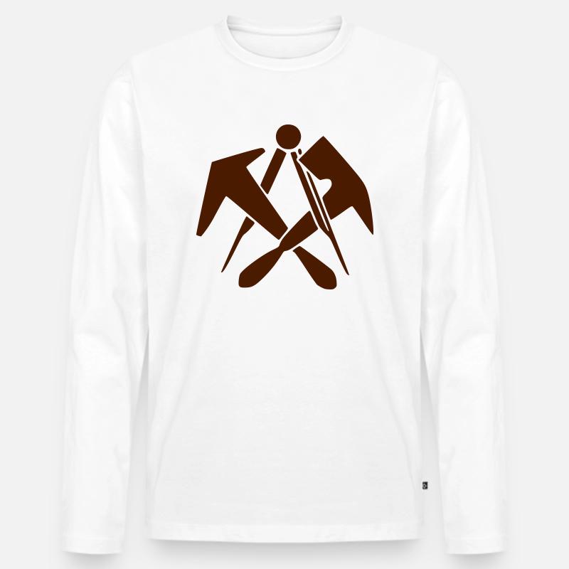 Dachdecker - Männer Premium Bio Langarmshirt - Weiß