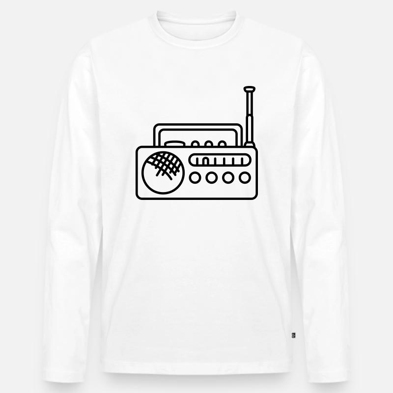Radio - Männer Premium Bio Langarmshirt - Weiß