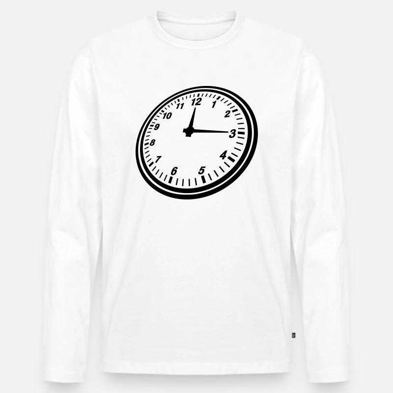 clock_design_yu1 - Männer Premium Bio Langarmshirt - Weiß