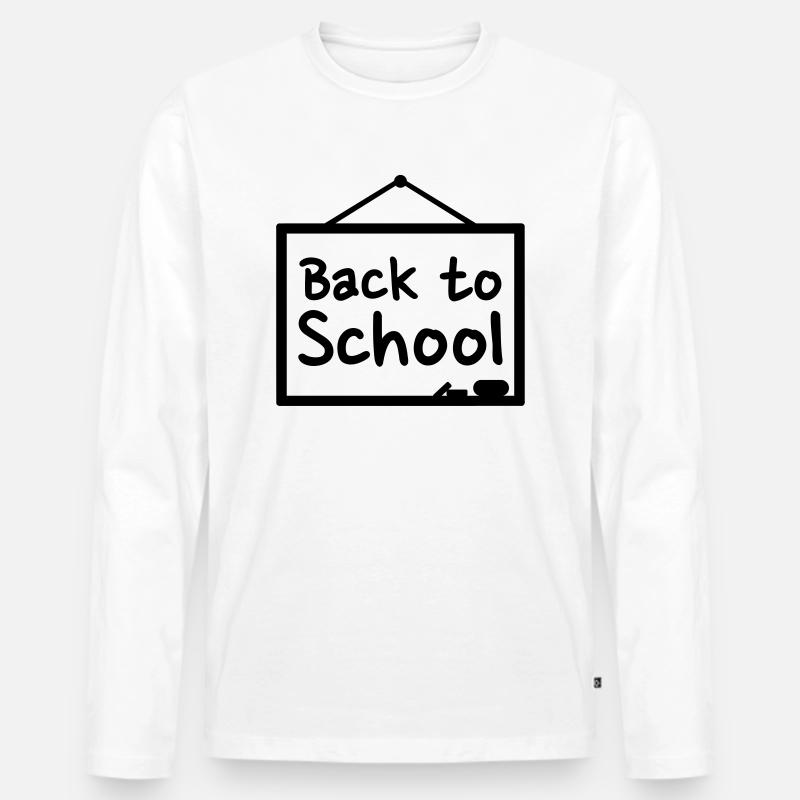 Schule - Männer Premium Bio Langarmshirt - Weiß