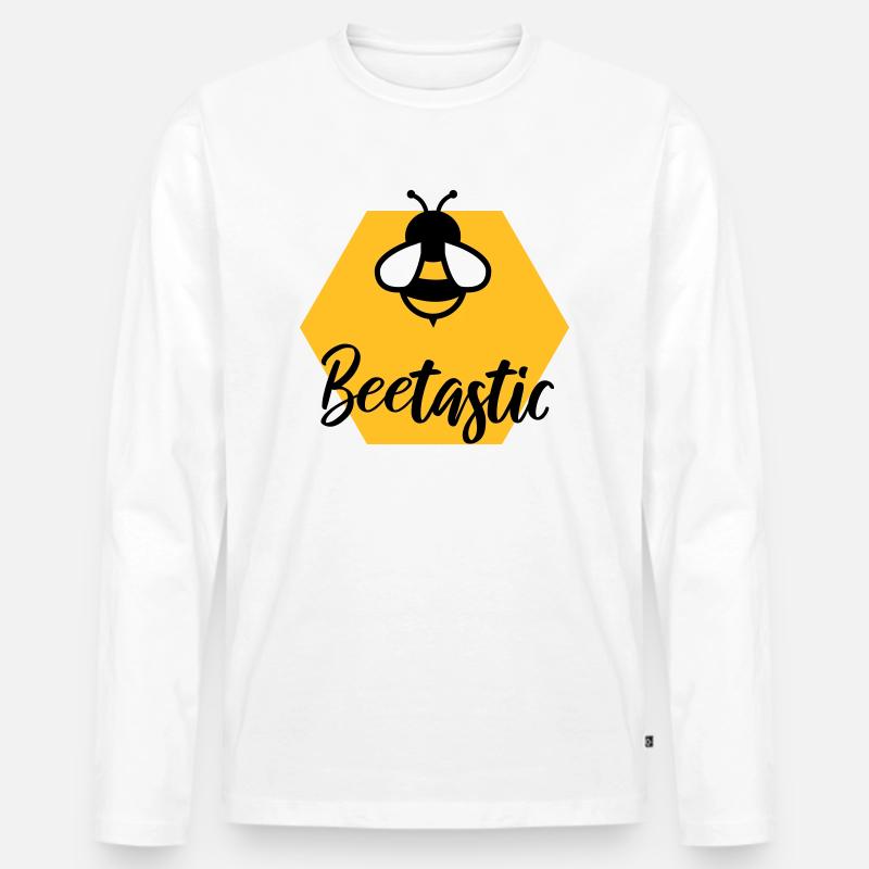 Beetastic - Männer Premium Bio Langarmshirt - Weiß