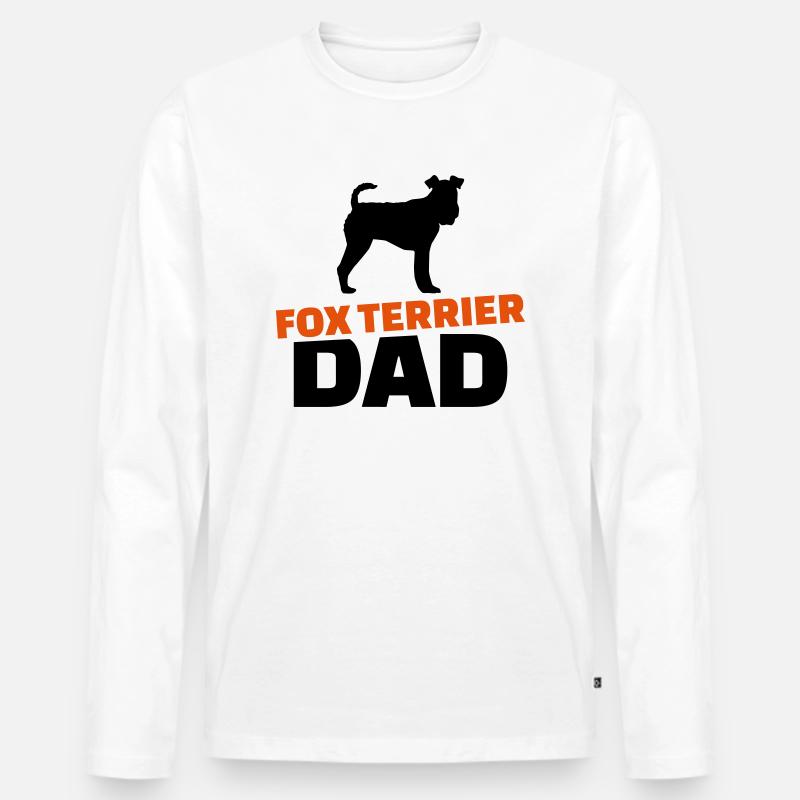 Foxterrier - Männer Premium Bio Langarmshirt - Weiß