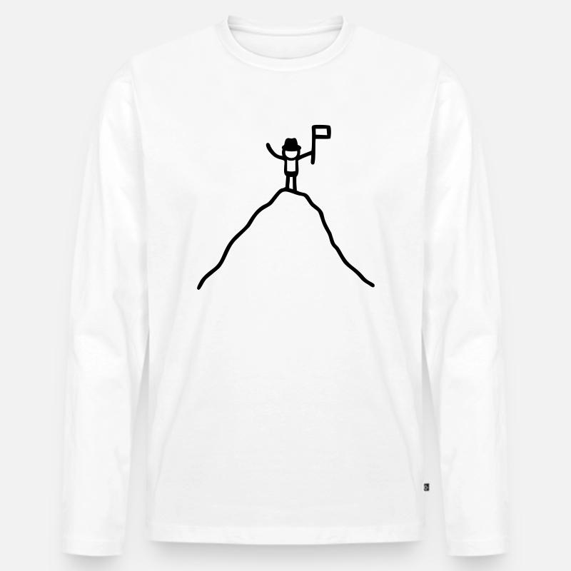 Auf dem Berg - Männer Premium Bio Langarmshirt - Weiß