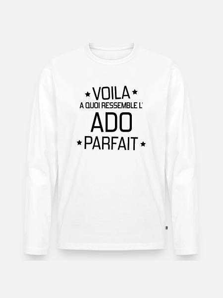 adolescent / enfant / ado / adolescente - T-shirt manches longues Premium bio Homme - blanc