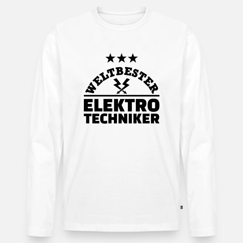Elektrotechniker - Männer Premium Bio Langarmshirt - Weiß