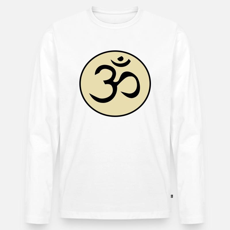 Om - Männer Premium Bio Langarmshirt - Weiß