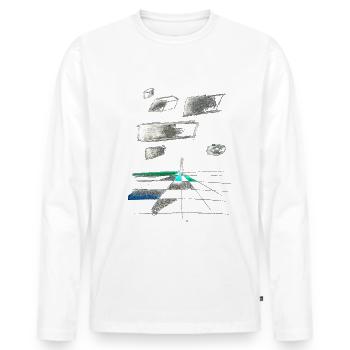 sketchbookpage for black - Men's Premium Organic Long Sleeve Shirt - white - Front - Nico (187cm)